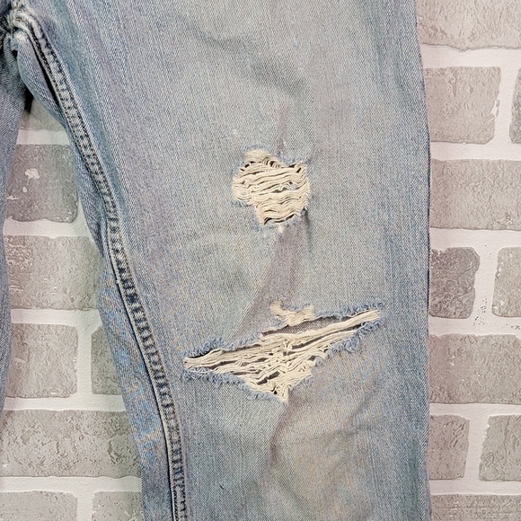 Arizona Jean Company Boot Cut Y2K Wide Leg Thashed Patched Jeans Men's 32 - Picture 6 of 16